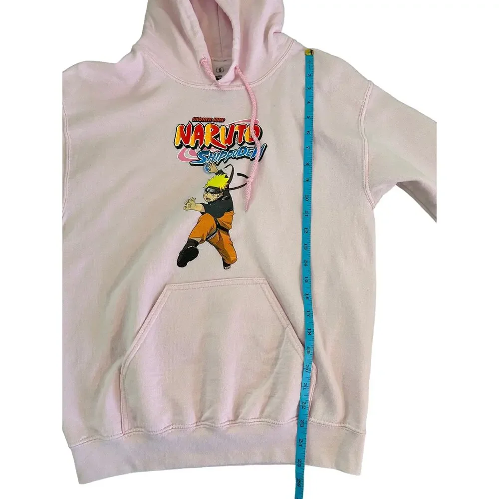 Naruto Shippuden Pink Long Sleeve Graphic Hoodie Size Men’s Small Anime - Picture 7 of 7